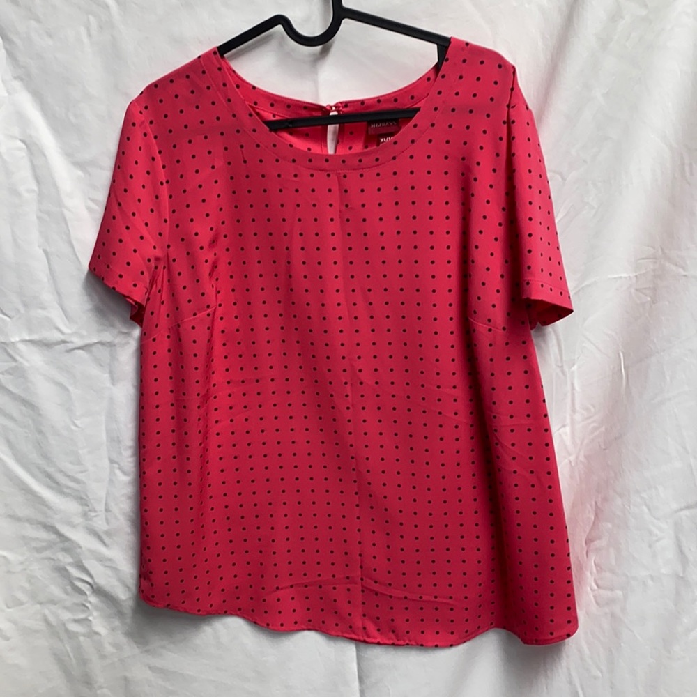 Pink with Black Polka Dots short sleeve Top